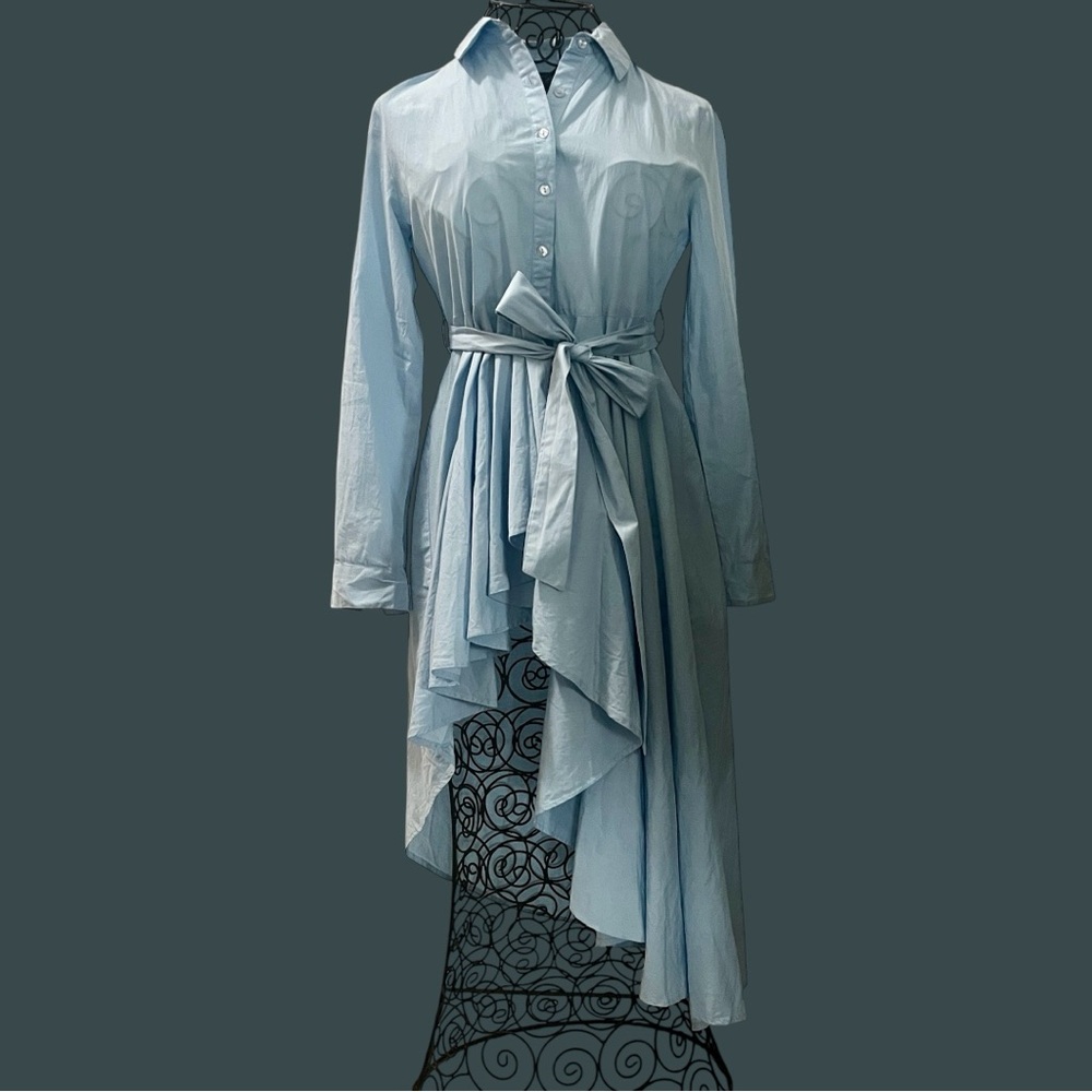 Streetwear Society Asymmetric High-Low Shirt Dress – 100% Cotton – Size L